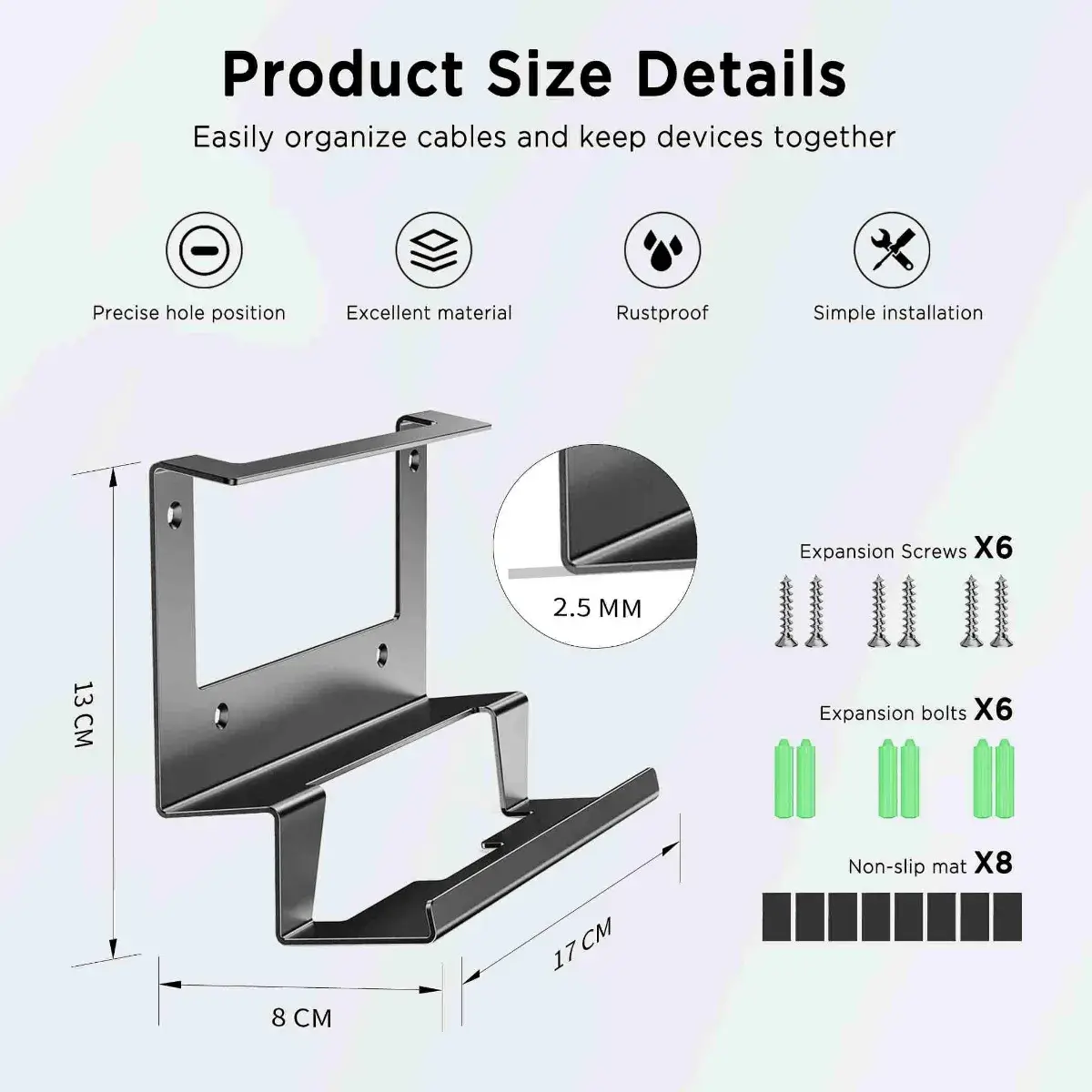 Starlink Gen 3 Router Mount, 2-in-1 Wall Mount for Starlink Standard Gen 3 Mesh Router and Starlink Gen 3 Power Supply Mounting Kit - Image 2